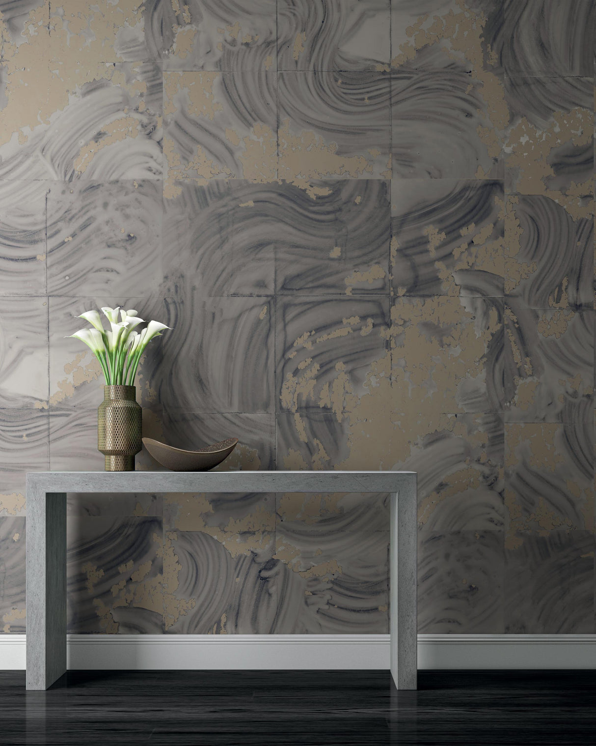 Kravet REARRANGEMENTS PETROL Wallpaper