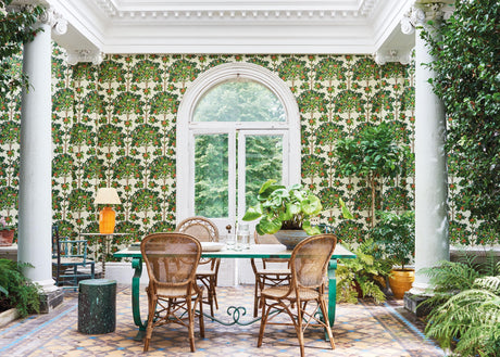 Cole & Son ORANGE BLOSSOM ORANGE & SPRING GREEN/PARCH Wallpaper