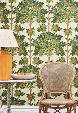 Cole & Son ORANGE BLOSSOM ORANGE & SPRING GREEN/PARCH Wallpaper