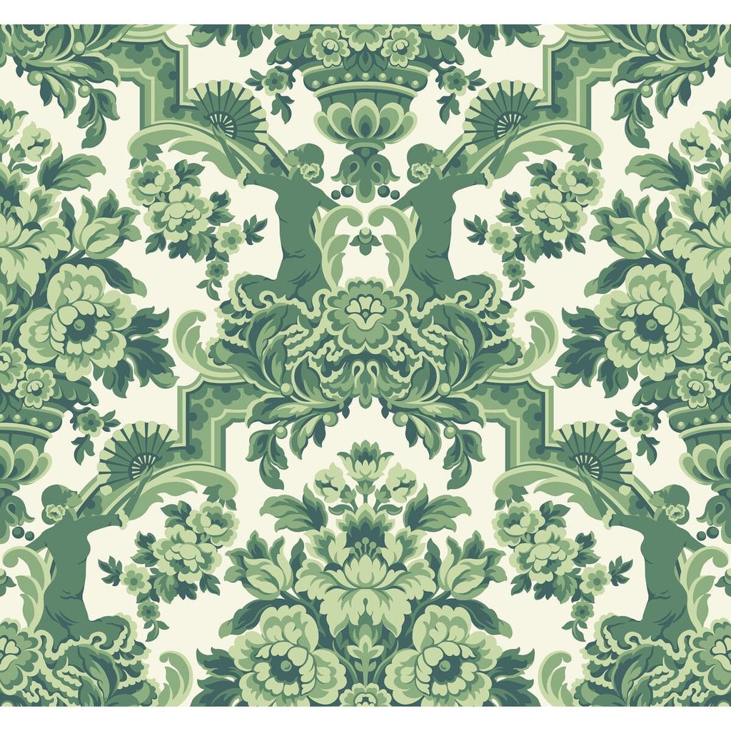 Cole & Son LOLA FOREST GREENS ON WHITE Wallpaper