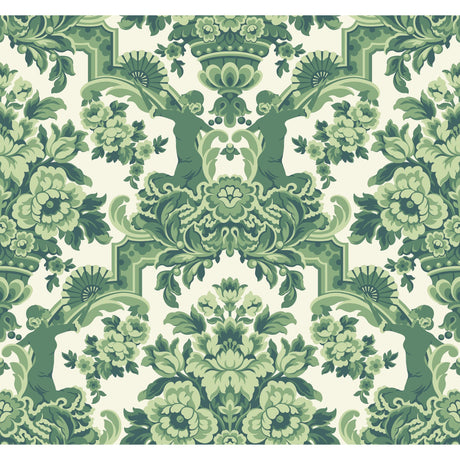 Cole & Son LOLA FOREST GREENS ON WHITE Wallpaper