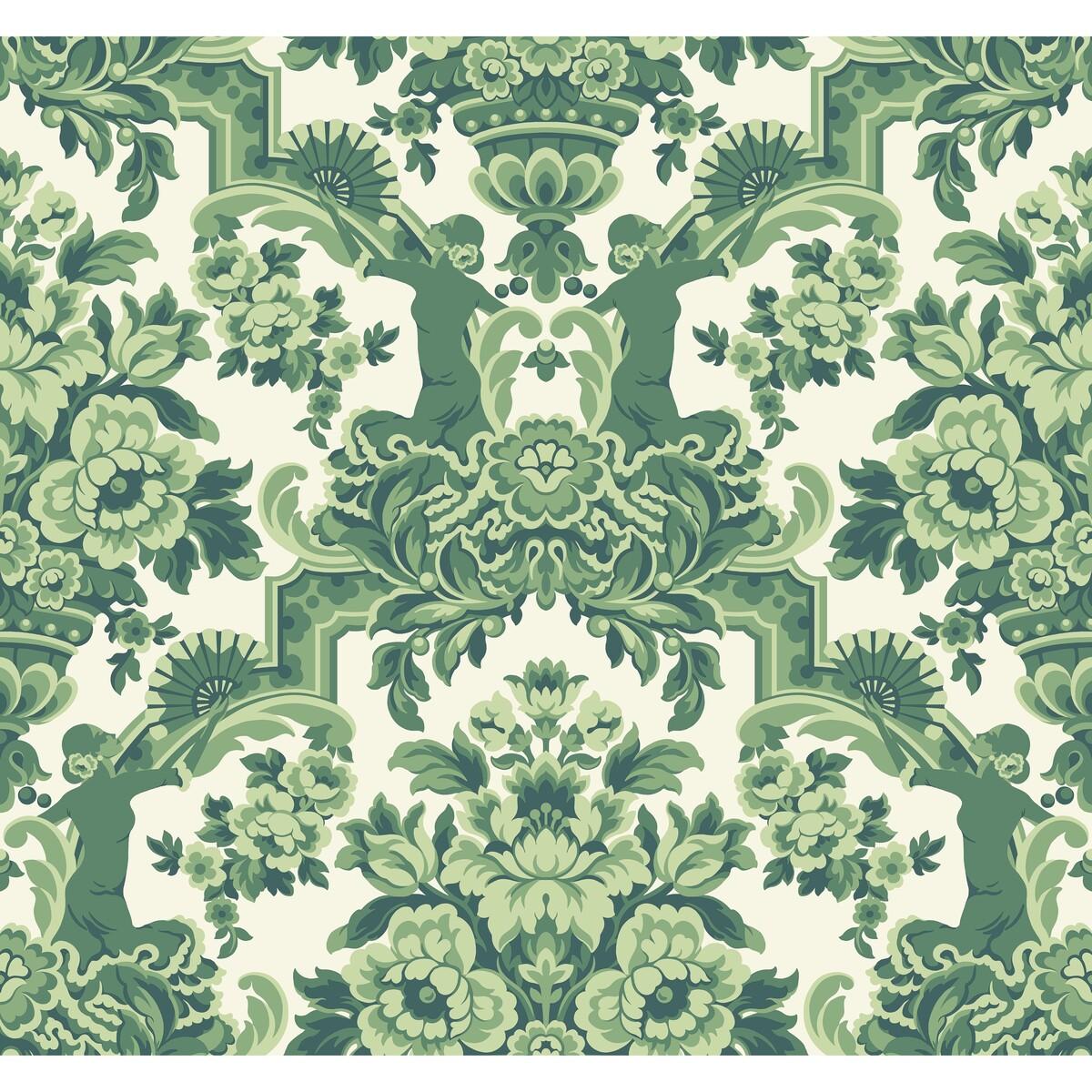 Cole & Son Lola Forest Greens On White Wallpaper