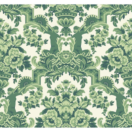 Cole & Son Lola Forest Greens On White Wallpaper