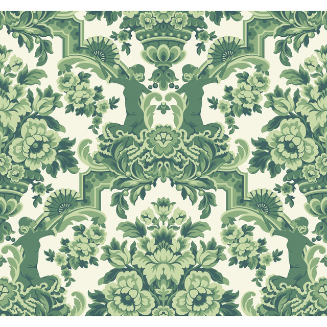 Cole & Son LOLA FOREST GREENS ON WHITE Wallpaper
