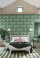 Cole & Son LOLA FOREST GREENS ON WHITE Wallpaper
