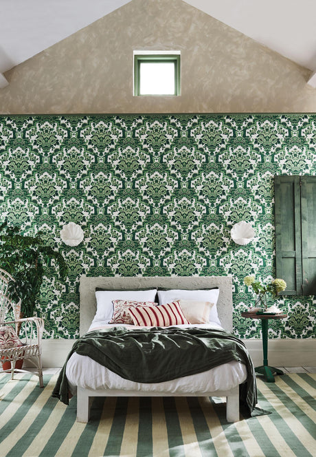 Cole & Son LOLA FOREST GREENS ON WHITE Wallpaper