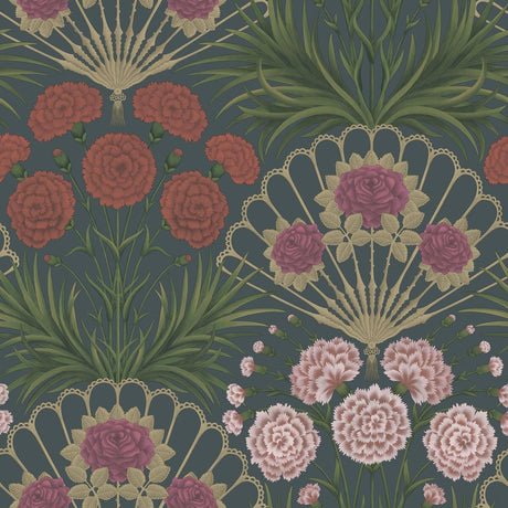 Cole & Son Flamenco Fan Magenta/Red/Metallic Glvr/Ink Wallpaper