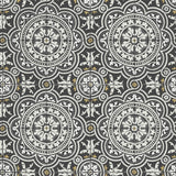 Cole & Son PICCADILLY GREY & METALLIC GOLD ON BLACK Wallpaper