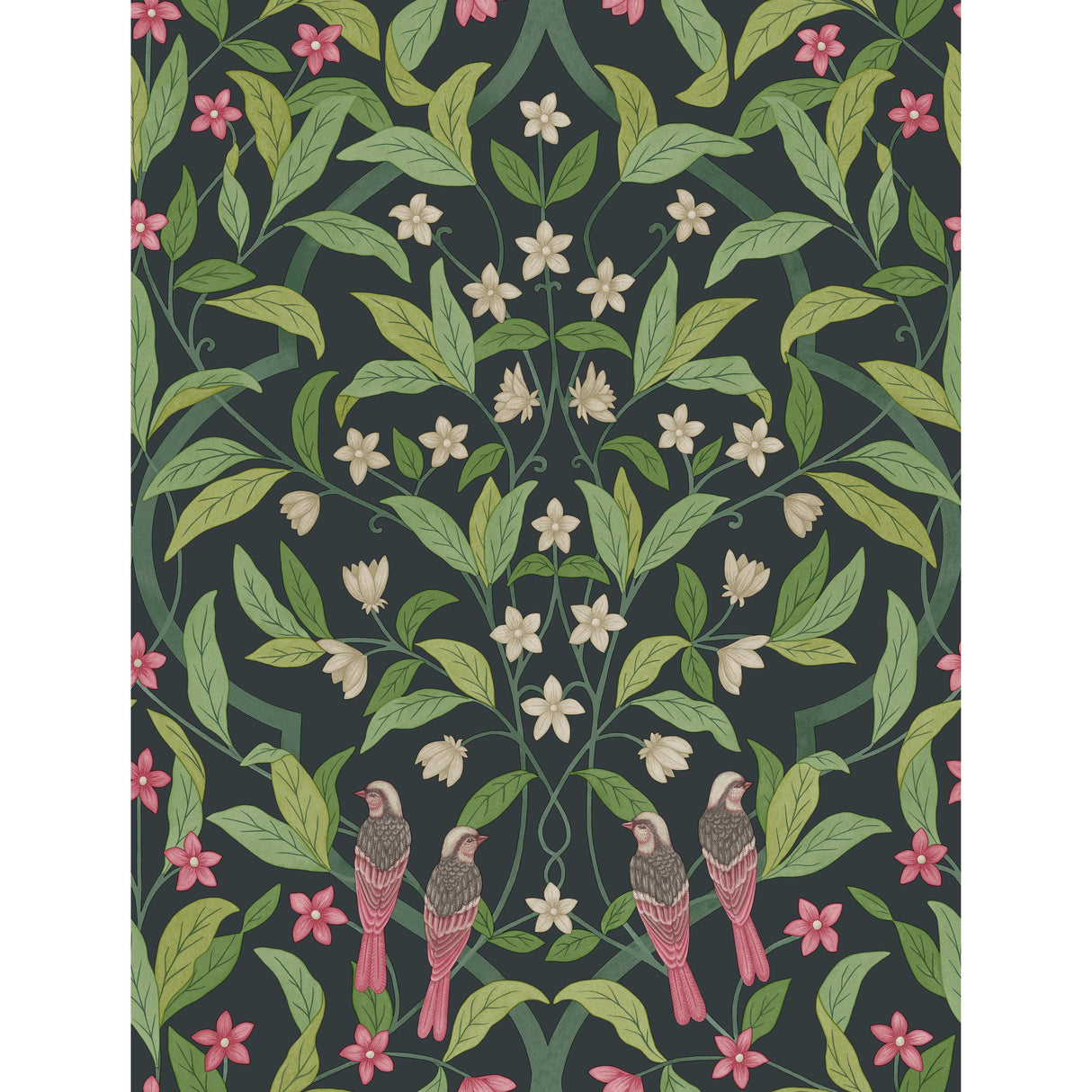 Cole & Son JASMINE & SERIN SYMPHONY ROSE/GRN/VIRIDIAN Wallpaper