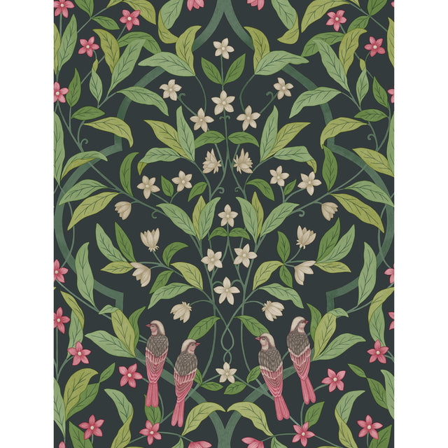 Cole & Son JASMINE & SERIN SYMPHONY ROSE/GRN/VIRIDIAN Wallpaper