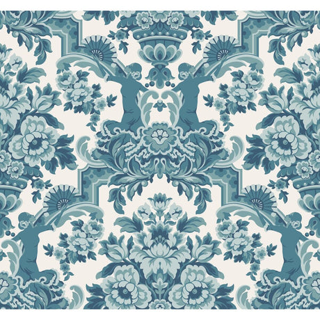 Cole & Son Lola Petrol Blues On White  Wallpaper