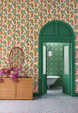 Cole & Son BOUGAINVILLEA ROUGE/OLIVE GRN/EMERALD/CRM Wallpaper