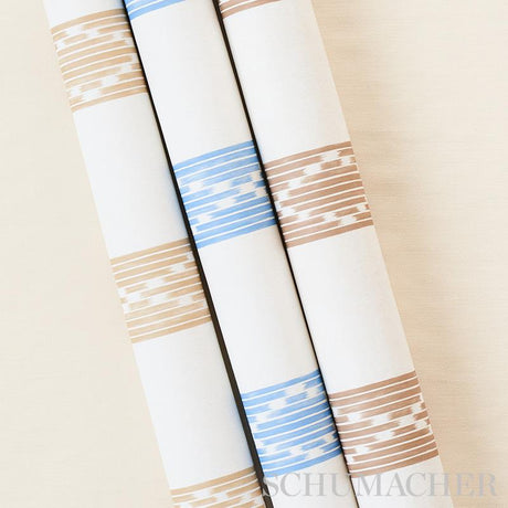 Schumacher Sequoia Stripe Blue Wallpaper