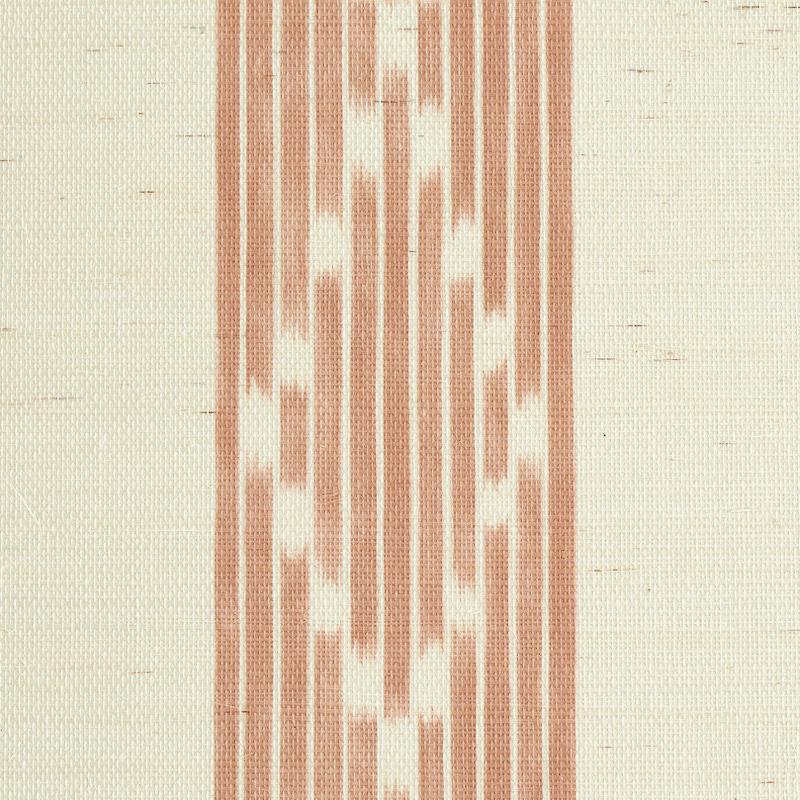 Schumacher Sequoia Stripe Sisal Russet Wallpaper