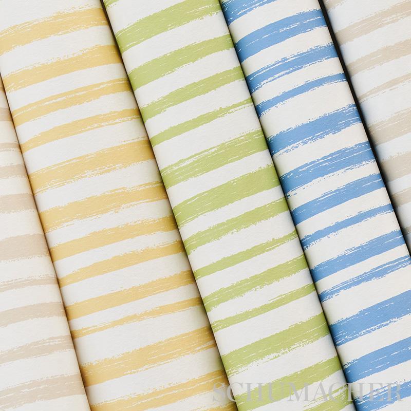 Schumacher Sketched Stripe Natural Wallpaper