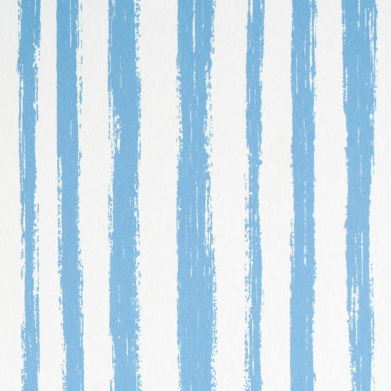 Schumacher Sketched Stripe Blue Wallpaper
