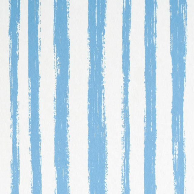 Schumacher Sketched Stripe Blue Wallpaper
