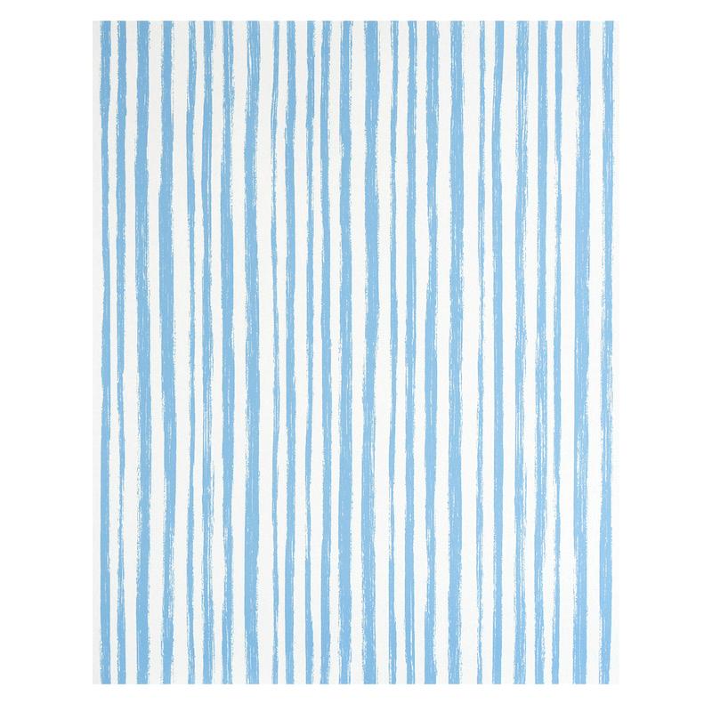 Schumacher Sketched Stripe Blue Wallpaper
