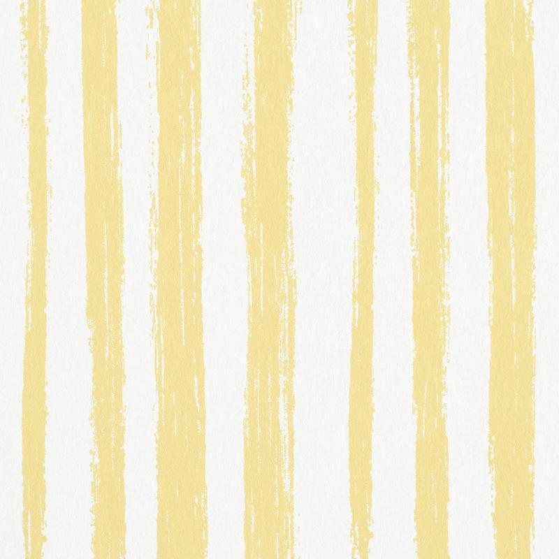 Schumacher Sketched Stripe Yellow Wallpaper