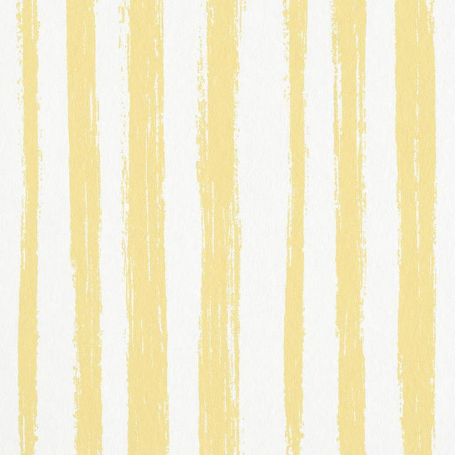 Schumacher Sketched Stripe Yellow Wallpaper