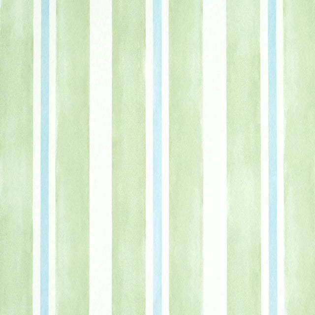 Schumacher Watercolor Stripe Leaf Wallpaper