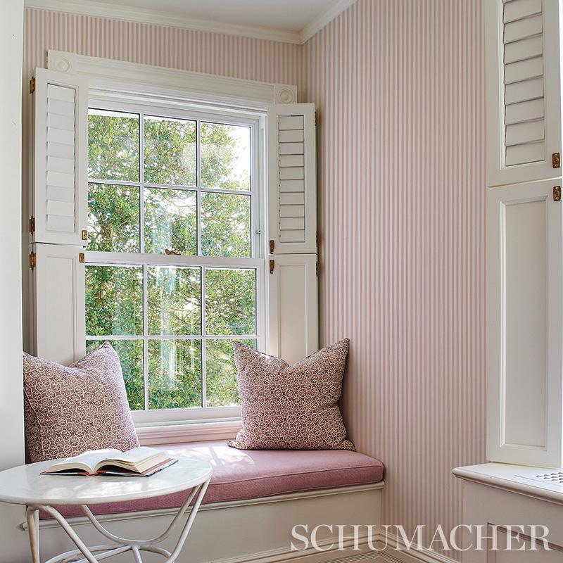 Schumacher Edwin Stripe Narrow Linen Wallpaper