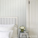 Schumacher Edwin Stripe Medium Sky Wallpaper