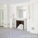 Schumacher Edwin Stripe Medium Lavender Wallpaper