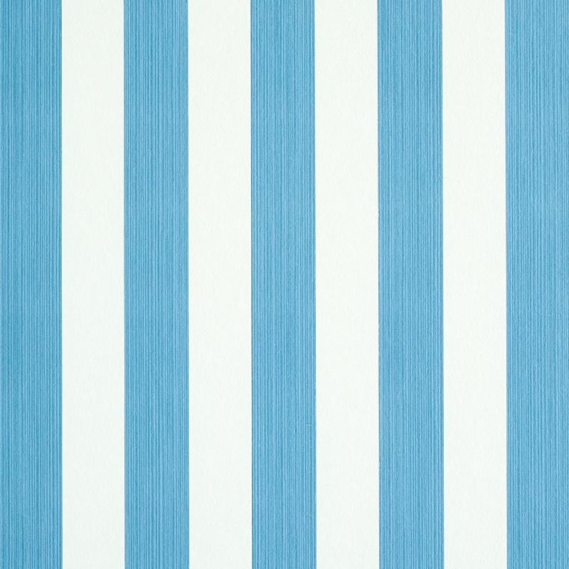 Schumacher Edwin Stripe Medium Ocean Wallpaper