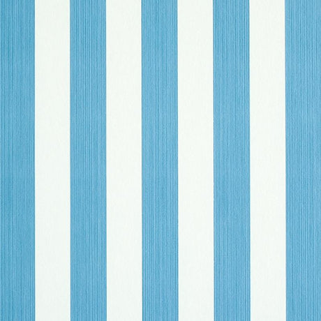 Schumacher Edwin Stripe Medium Ocean Wallpaper