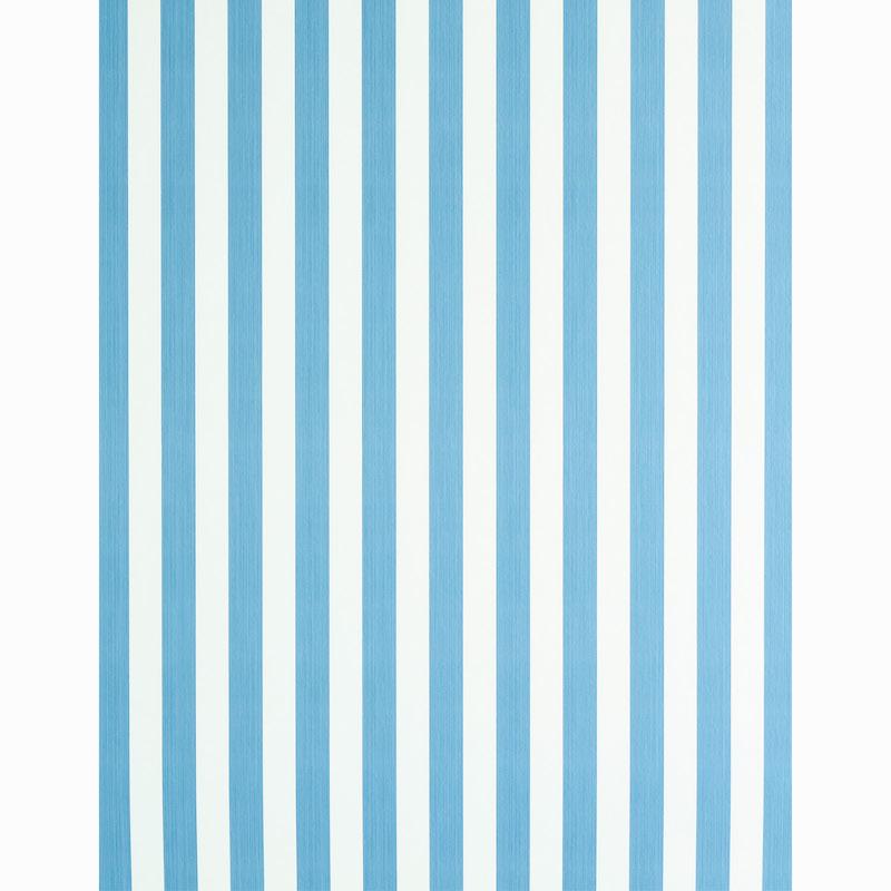 Schumacher Edwin Stripe Medium Ocean Wallpaper