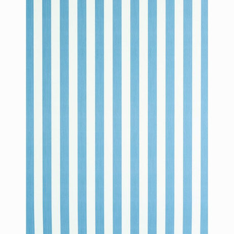 Schumacher Edwin Stripe Medium Ocean Wallpaper