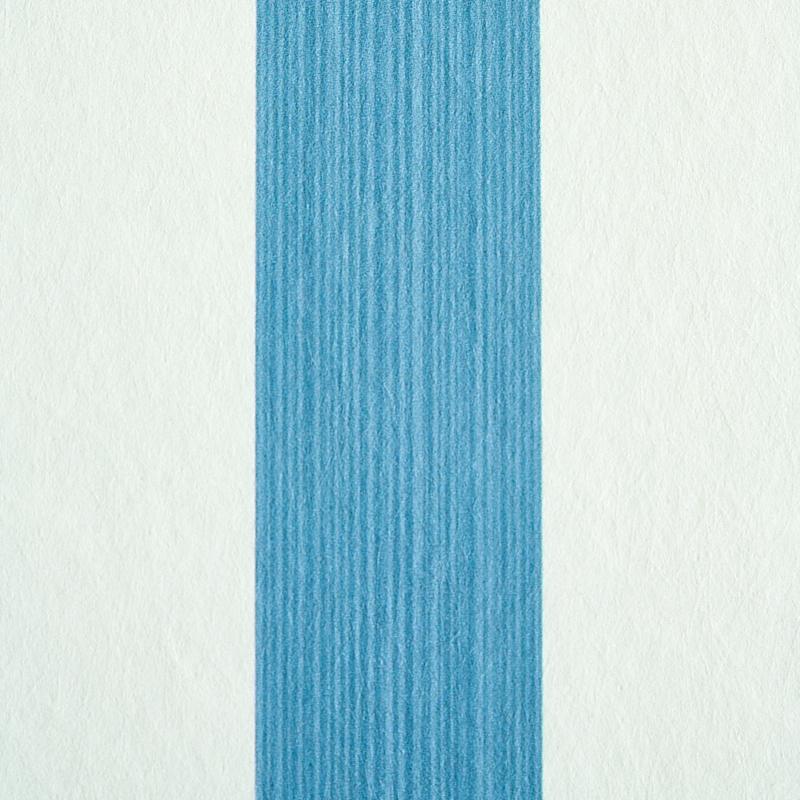 Schumacher Edwin Stripe Medium Ocean Wallpaper