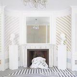 Schumacher Edwin Stripe Medium Slate Wallpaper