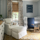 Schumacher Edwin Stripe Medium Slate Wallpaper