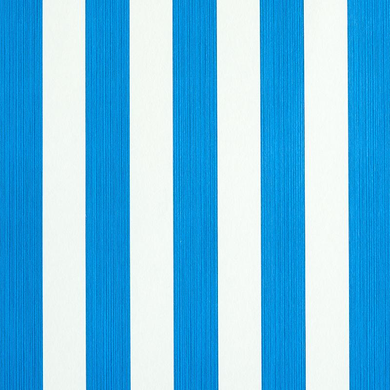 Schumacher Edwin Stripe Medium Cobalt Wallpaper