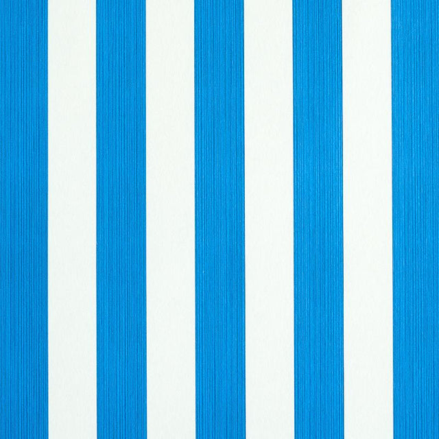 Schumacher Edwin Stripe Medium Cobalt Wallpaper