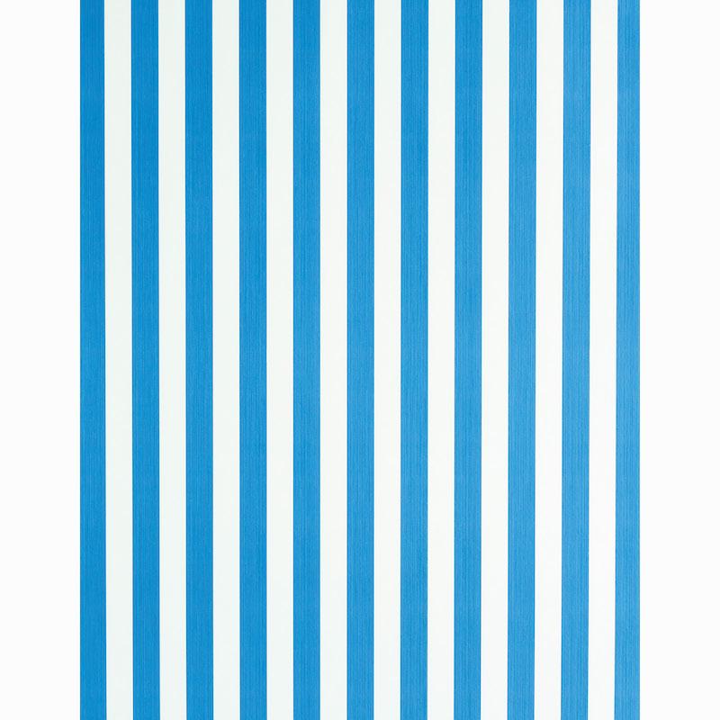 Schumacher Edwin Stripe Medium Cobalt Wallpaper