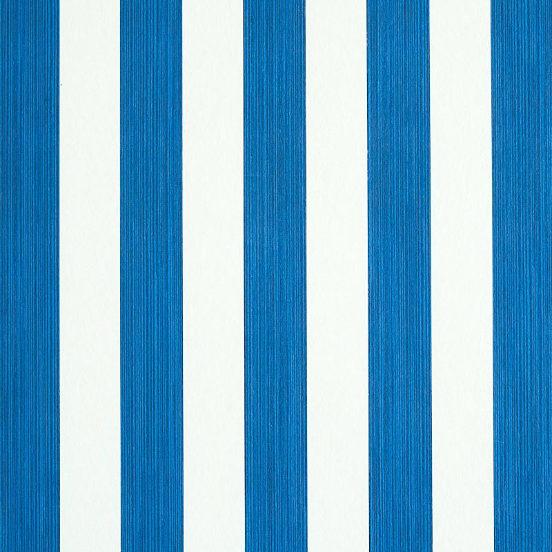 Schumacher Edwin Stripe Medium Navy Wallpaper