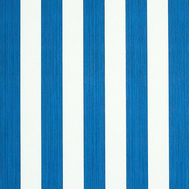 Schumacher Edwin Stripe Medium Navy Wallpaper