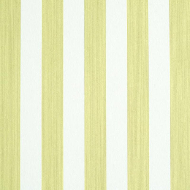 Schumacher Edwin Stripe Medium Citron Wallpaper