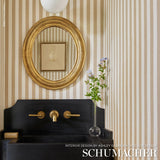 Schumacher Edwin Stripe Medium Wheat Wallpaper