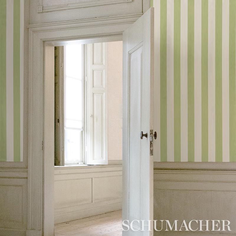 Schumacher Edwin Stripe Wide Lavender Wallpaper