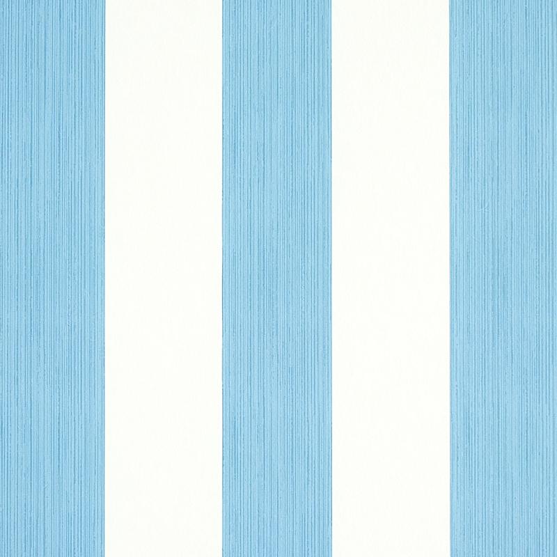 Schumacher Edwin Stripe Wide Ocean Wallpaper