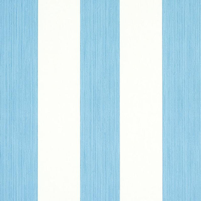 Schumacher Edwin Stripe Wide Ocean Wallpaper