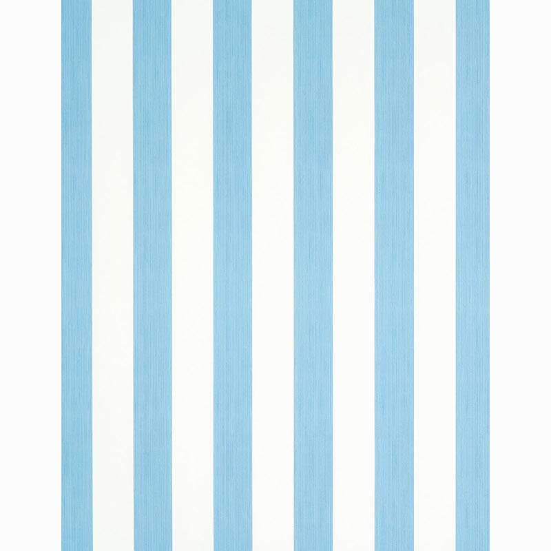 Schumacher Edwin Stripe Wide Ocean Wallpaper