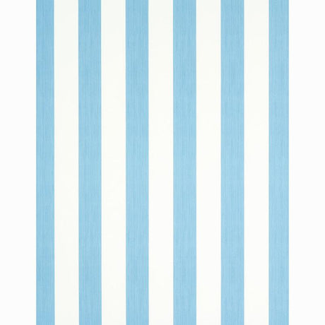 Schumacher Edwin Stripe Wide Ocean Wallpaper
