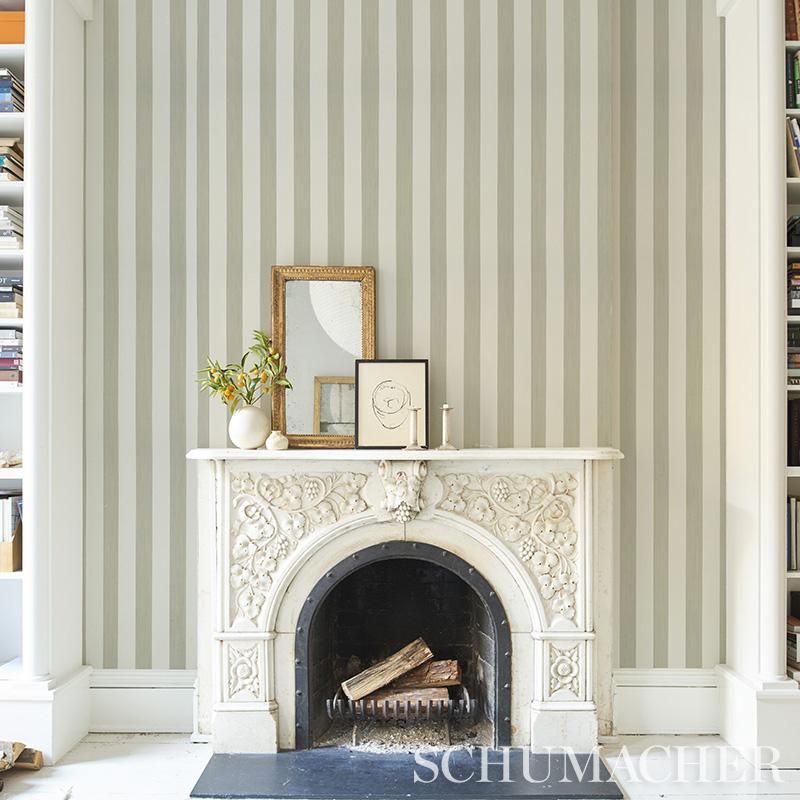 Schumacher Edwin Stripe Wide Wheat Wallpaper