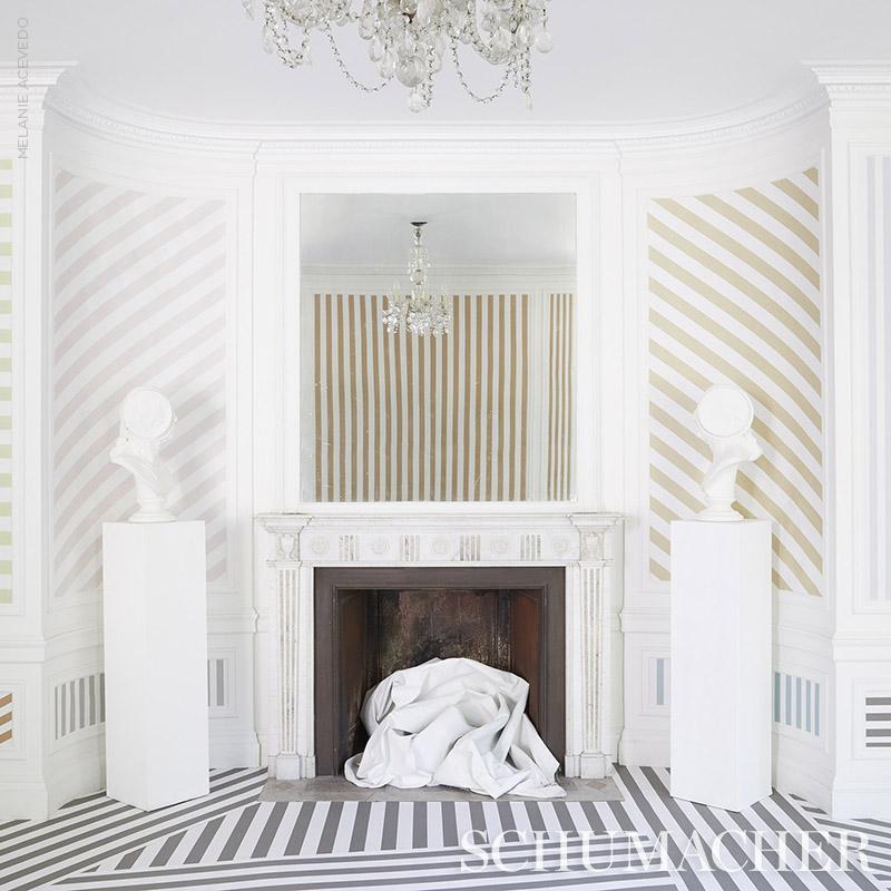 Schumacher Edwin Stripe Wide Blush Wallpaper