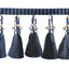 Schumacher Blue & Black Antony Tassel Trim